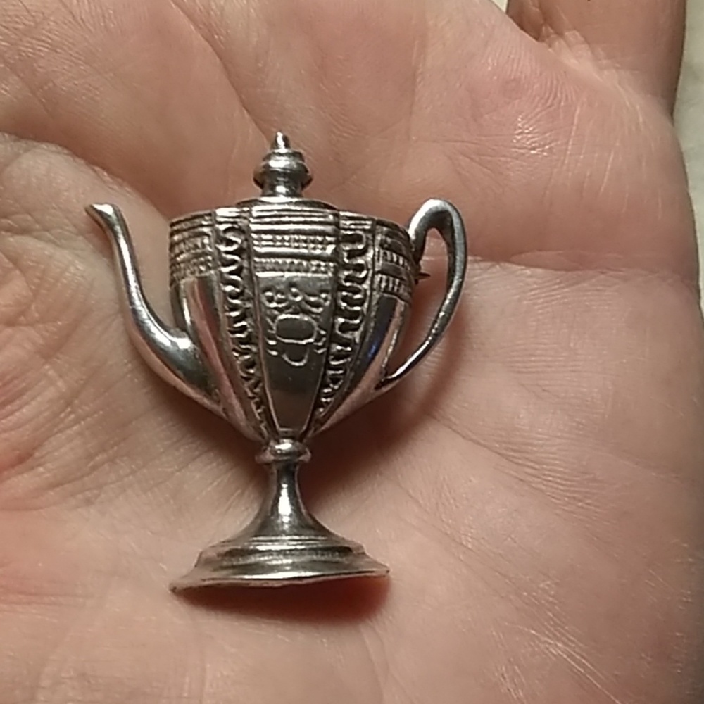 Sterling Silver antique brooch teapot